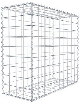 GABIONA Cesta de piedra rectangular de 10 x 10 cm, profundidad de 40 cm, cierre de espiral, galvanizada (100 x 90 x 40 cm)