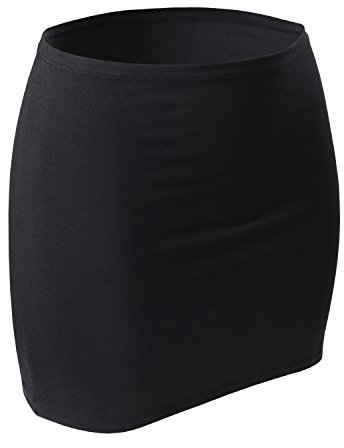 CFLEX Damen Variotube-Nierenwärmer, Shirtverlängerung, Minirock aus Baumwolle - Jet Black XS-S