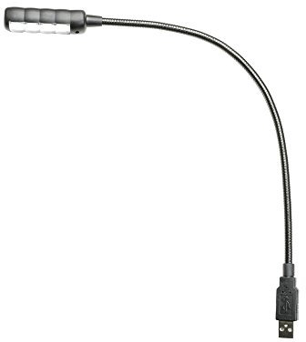 Adam Hall Stands SLED 1 ULTRA USB C - Gooseneck Lamp, USB connector, 4 COB LEDs and selectable colours, Black