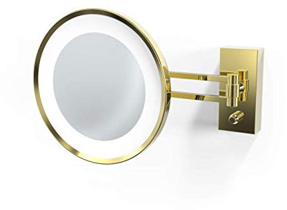 Decor Walther LED Wandkosmetikspiegel, 3 x Vergrößerung, BS 36 LED (Gold)