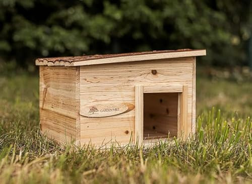 Garden Mile Habitat per riccio Hibernation Shelter Durevole in legno a prova di predatore habitat all'aperto stazione di alimentazione casa tetto in legno giardino ricci fauna selvatica habitat