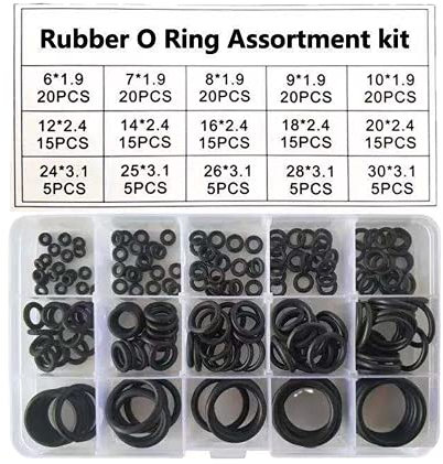 200 Stück 15 Größen schwarzer O-Ring Dichtungssatz Nitrilkautschuk Unterlegscheiben Dichtungen Sortiment Set Elektrische Dichtung Ring für Sanitär-Unterlegscheibendichtung & Auto-Schnellreparatur