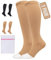360 Relief Calze Compressione Punta Aperta per Donna e Uomo - Classe 1 Gambaletti Compressione Graduata per Circolazione, Viaggi Aereo, Vene Varicose - Calze Antitrombo 15-20mmHg con Borsa Lavanderia
