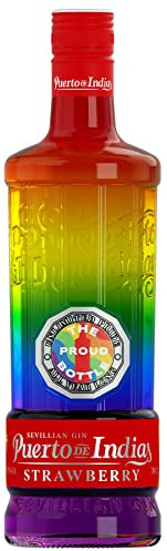 Gin Puerto de Indias - Unlimited Edition LGTBIQ+ Pride All Year - Premium Strawberry Gin - Premium Strawberry Flavour Gin - Strawberry Gin - 70 cl - 37.5%