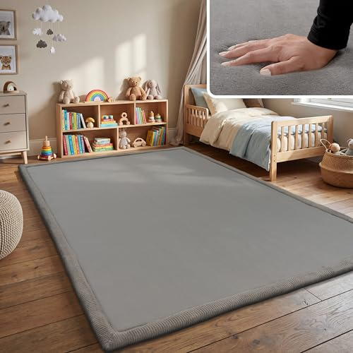 Paco Home Teppich Kinderzimmer Kinderteppich Baby Spielteppich Krabbeldecke Krabbelmatte Weich rutschfest Jungen Mädchen Deko, Grösse:120x160 cm, Farbe:Grau