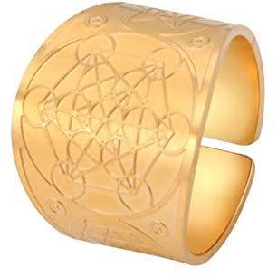 Bague du Sceau des 7 Archanges et de Metatron, Sceau de Lilith, Symbole Biblique, Amulette en Acier Inoxydable - Cadeaux pour Hommes et Femmes