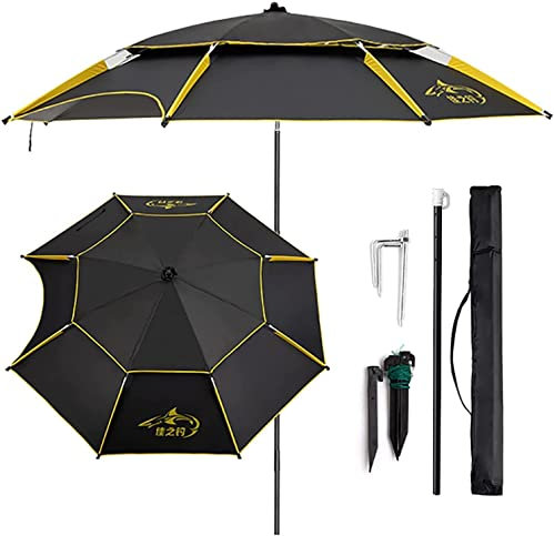 ZNULA JSY Angelschirm Fischereischirde verdickte faltende Sonnenschutzmittel, winddichtem und regenfestem Regenschirm großer Parasol Tuin Vissen Paraplu (Size : 2.0m (6.56ft))