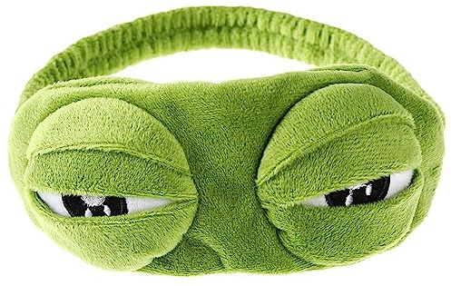 Grüner Frosch 3D Augenmaske Abdeckung Frosch Schlaf Lidschatten Weicher Fluff Cartoon Schlafendes Auge Blinder Reisebüro Snap Frosch Augenmaske Abdeckung zum Schlafen