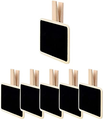 XYWHPGV 6pcs Mini Tafeln Schilder mit Clips Holz Tafel Tag für Hochzeiten Party Message Board Notizen Tischnummer Erinnerung Preisschild(a70e0 9f279 bf46f e2493 35cda 2b9d7