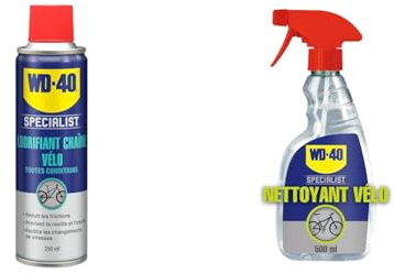 WD-40 SPECIALIST • Lubrifiant Chaîne Vélo Toutes Conditions • Aérosol • Formule au PTFE & Specialist • Nettoyant Vélo Complet • Pulvérisateur • Nettoyant polyvalent