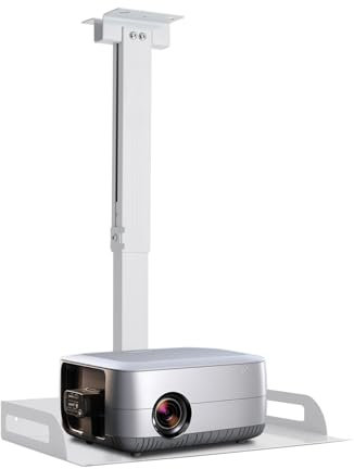 Vielrosse Support universel pour projecteur au plafond/mur, support de projecteur avec tablette, capacité de charge 14 kg, plateau 35 x 22 cm, hauteur réglable 34 à 56 cm, pour projecteurs, routeurs,