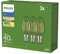 Philips Bombilla LED Tipo Vela Esférica Ultra Eficiente (pack 3un), E14, 2.3W, Luz Blanca Cálida 2700k, Eficiencia Energética A