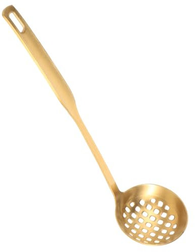 MAGICLULU Stainless Steel Colander Skimmer Spoon for Pasta and Soup Kitchen Cooking Utensils Slotted Ladle Design