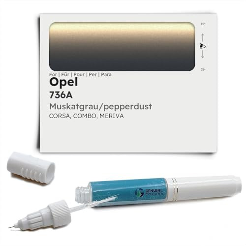Genuine Colors Lackstift MUSKATGRAU PEPPERDUST 736A für Opel Grau Corsa Combo MERIVA