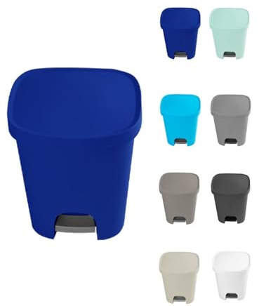 Jardin202 - Cubo basura plástico Apertura con pedal 25 Litros | Cubo reciclar Mate 35x30x42 cm | 25 Litros (Azul)