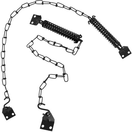 HOMOCONO 2 Sets Black Metal Door Chain Lock Security Slide Bolt Anti-Theft Front Door Latch Guard with Thickened Buckle for Home and Gate Safety