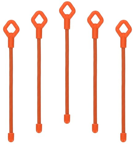 PATIKIL Rubber Twist Ties, 6 Inch Silicone Reusable Twist Ties Heavy Duty Bendable for Bundling Holding, 5 Pcs, Orange