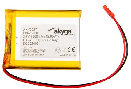 Batterie au Lithium polymère 3,7 V 3500 mAh LP675568 AKYGA AKY0627 Li-Po PCM JST 2 Broches Connecteur 2,54 15 cm