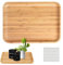 Plateau Repas Bois, 30×20×2cm Tableau de Service Bambou, Plateau Bois Rectangulaire avec 25 Tapis en Silicone Antidérapant, pour Dîners,Fêtes,Cuisine,Salle à Manger,Snack,Fruits,Assiette à Collation