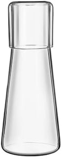 guiling-1986 Brocca Acqua Set di teiere in Vetro da 850 ml, Acqua Calda e Fredda, caraffa for Acqua Trasparente con Tazza in Vetro, bollitore for Acqua da Comodino Caraffa Acqua(Transparent)