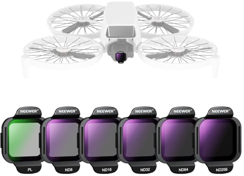 NEEWER ND Filter Set Compatible with DJI Flip/Lito X1 Drone, ND8 ND16 ND32 ND64 ND256 CPL Snap On Multicoated HD Neutral Density Circular Polarizing Lens Filter Accessories Kit, FL-N48