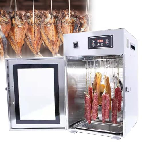 KHYTEBV Essiccatore Alimentare Commerciale, essiccatore Rotante per Carne, essiccatore Alimentare in Acciaio Inossidabile a Basso Rumore, Timer Digitale Regolabile da 30 a 90°C, rotativo Elettrico