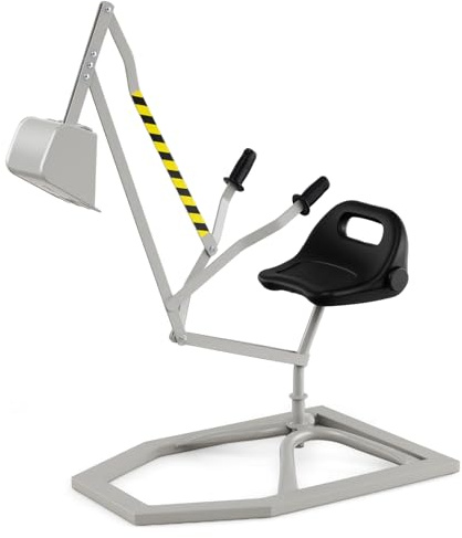 COSTWAY Pelleteuse Enfant avec Siège Pivotant à 360°& Pelle, Tractopelle pour Bac à Sable avec Cadre Métal & Base Hexagonale, Jouet Pelleteuse Excavatrice Manuelle pour Sable Terre Neige, 3 Ans+