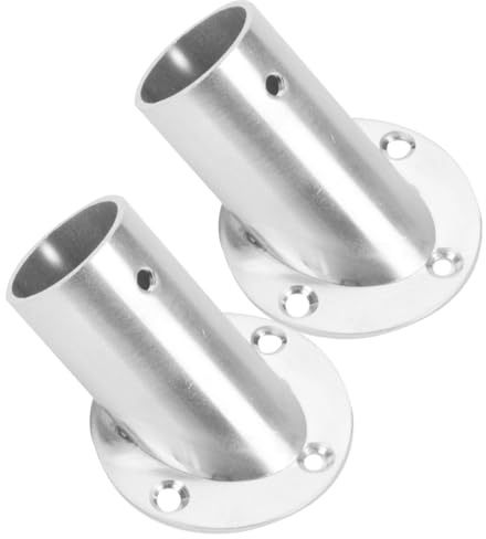 BESPORTBLE 2 pcs Angled Closet Pole Socket Rod End Support Bracket for 90 Wall Corner Shower Curtain Rod Holder for Bedroom Bathroom and Wardrobe
