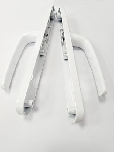Supreme uPVC Door Handle Set, White, 92PZ, 210mm Screw Centres, 243mm Backplate, Lever/Lever