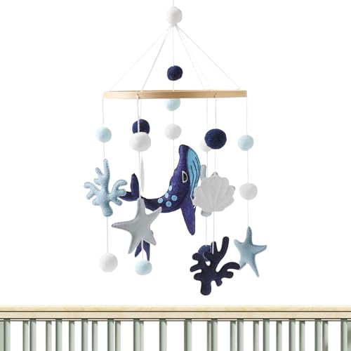 Móvil Cuna,Ballena Mar Neutral Coche de Habitación Infantil - Juguetes de Viaje Para Niños Pequeños Carro Jardín Infantil Guardería Habitación Infantil Parque Infantil Junto a la Cama