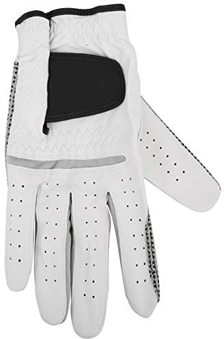 Baxnore 1 STÜCK Premium-Golfhandschuh für Herren, rechte Hand, atmungsaktiv, weiches Leder, rutschfestes Granulat, Golfhandschuhe für Rechtshänder, Hellgrau, Größe 23 26 (26)