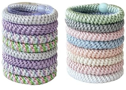 Bunte Haargummi, 8 Stück Haargummis Damen Mehrfarbigen,Mehrfarbigen Haargummis, Modische Damen Haarbänder, Geflochtene Hair Ties, Geeignet Für Dickes, Glattes Und Lockiges Haar (2PCS-F)