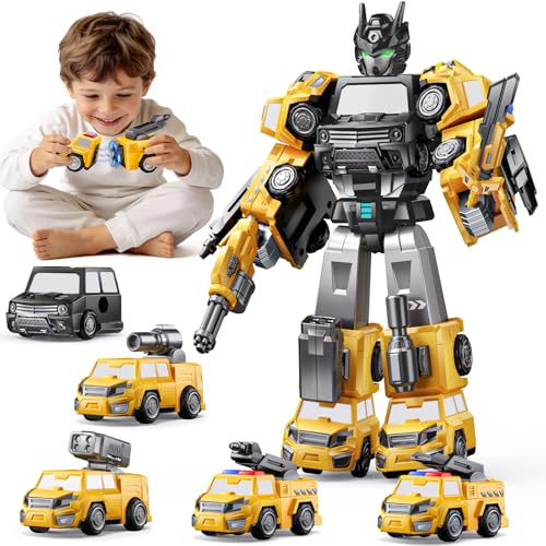 Transforming Boys Toys Age 5 6 7 8,Magnetic Transform Robot Toy for Kids | Truck Stem Toys Age 4-5 5-6 6-7,Brithday Gifts for 4 5 6 7 8 Year Olds Boy