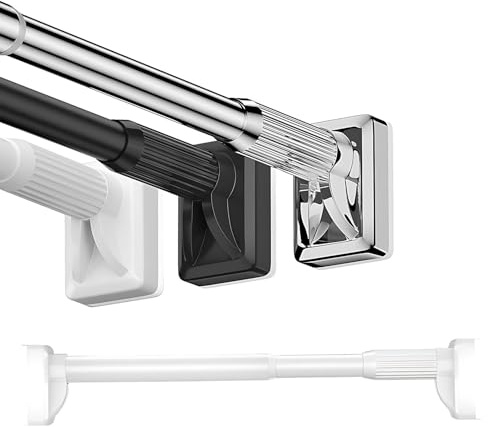 Bastoni Tende a Pressione Regolabile 40-300 cm Bastone Tende Doccia in Acciaio Inox Asta Telescopico Estensibile Senza Forare per Bagno Armadio Garderobe(White,(82-118)210-300cm)