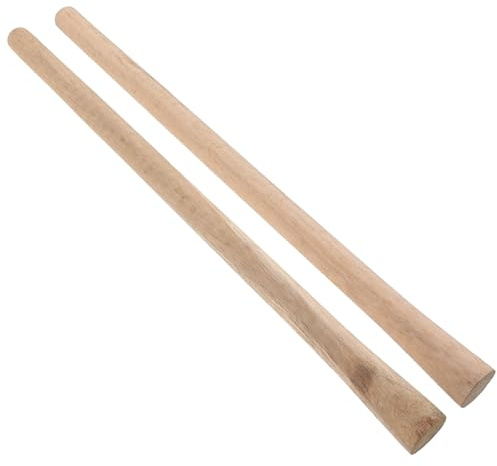 Abaodam Poignées en Bois Massif pour Houe et Pelle 50-51 Cm, Lot de 2 Manches Ronds en Bois Dur, Remplacement de Manches D’Outil de Jardinage, Adaptées pour Outils à Couleur Aléatoire
