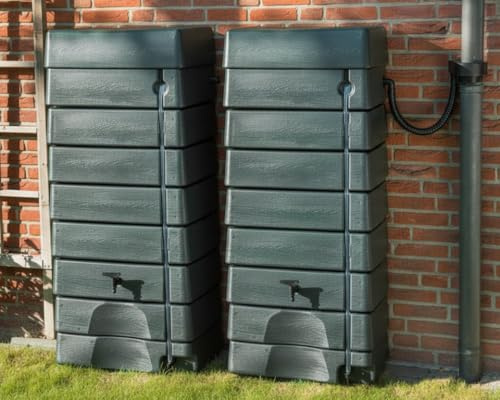 276 Litre Grey Wall Tank Double Kit with Diverter Kit and Link Kit