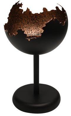 ZYDYRX 1 pcs Moderner Metall Teelichthalter Moderne Deko Kerzenständer Kerzenhalter Schwarz und Gold Kugelform 20,8 x 12 cm Tisch- und Weihnachtsdeko