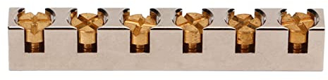 Verstellbare Metall-Gitarren-Sattel für 6‑Saiten-Bass und E‑Gitarre, silbernes Präzisions‑Stimmgerät‑Zubehör mit Feinstimm-Schrauben