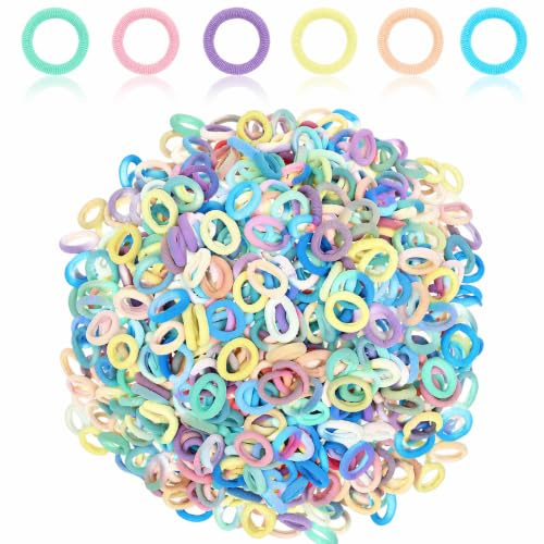 LIQWEI 500 gomas elásticas suaves para el pelo, 2 cm, para mujer y niña