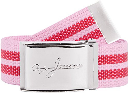 2Stoned Hosengürtel Stoffgürtel 4cm mit A.J. Jones Chromschnalle in Rosa-Rot für Damen und Mädchen
