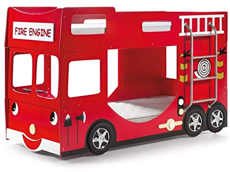 Vipack Fire Engine Bunk Bed Bunk scftbb19 MDF, Rot, 211 x 96 x 130 cm