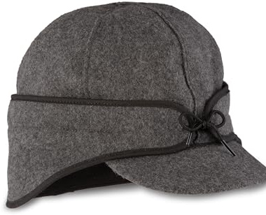 Stormy Kromer Rancher Cap - Wintermütze aus Thinsulate Wolle mit Ohrenklappen aus Fleece - Schwarz - 57 EU