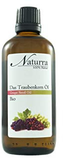 Naturra Traubenkernöl Bio kaltgepresst 100ml Glas unraffiniert vegan Naturkosmetik