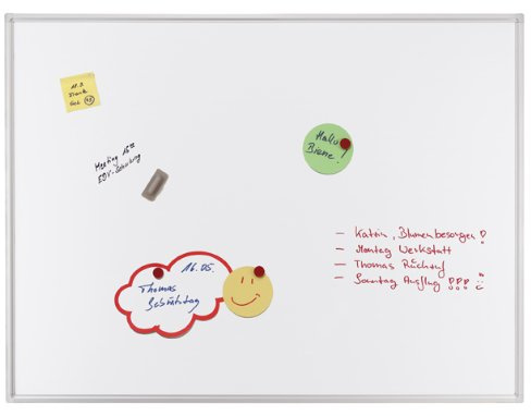 Franken SC4207 Schreibtafel (magnethaftend, Alurahmen mit Ablageleiste, 180 x 90 cm) emailliert weiß