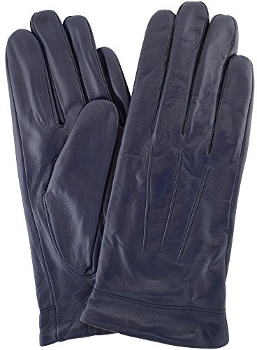 Snugrugs Lederhandschuhe für Damen mit 3-facher Ziernaht & warmen Vliesfutter, superweich (Blau - XL)