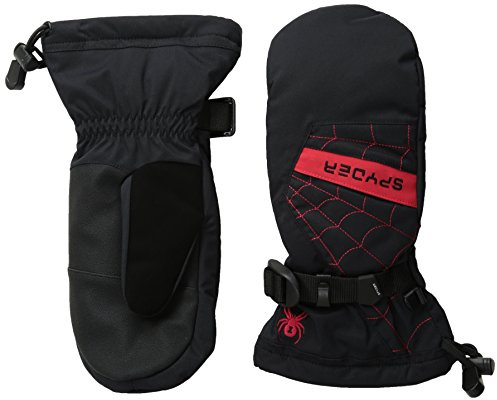 SPYDER Manoplas de esquí Overweb para Chicos, de la Marca, Niños, Color Negro/Rojo, tamaño Large