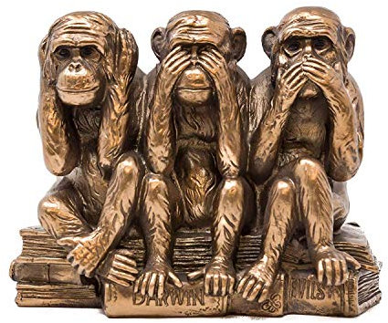 Leonardo Collection 3 sitzend Affen Skulptur, Bronze, 17 x 9 x 13 cm