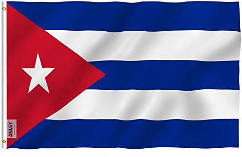 Anley Fly Breeze 90 x 150 cm Bandera Cuba - Colores Vivos y Resistentes a Rayos UVA - Bordes Reforzados con Lona y Doble Costura - Nacional Cubana Banderas Poliéster con Ojales de Latón 90 x 150 cm