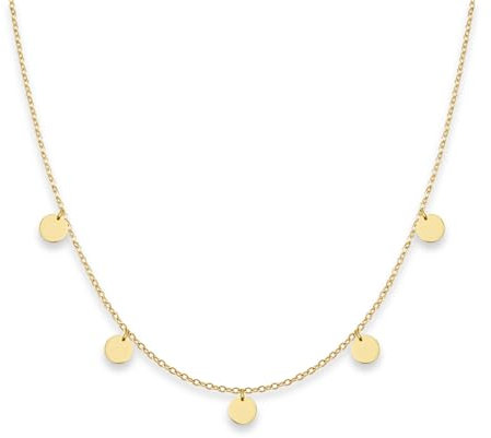 GD GOOD.designs Kette mit Plättchen für Damen - Wasserfest | 5 Coin Halskette in 18K Gold - Silber oder Rosegold | Boho Schmuck aus Edelstahl
