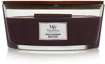 WoodWick Ellipse Duftkerze | Spiced Blackberry | mit knisterndem Docht | Brenndauer: bis zu 50 Stunden